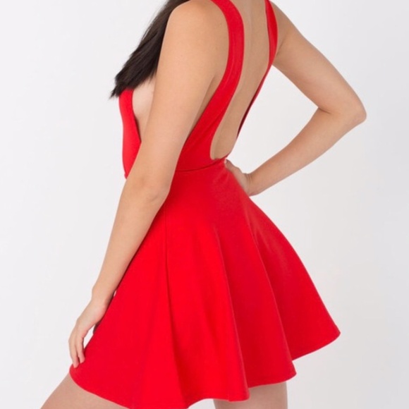 American Apparel Open Back Red Dress - Picture 3 of 4